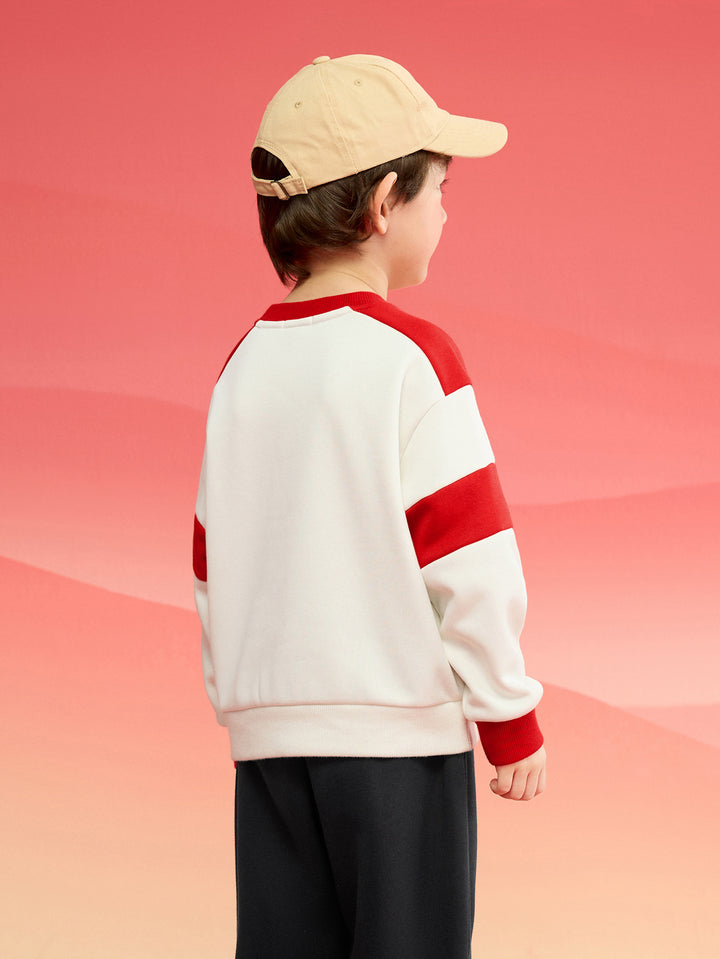 White Red Long Sleeve Sweatshirt & Hoody