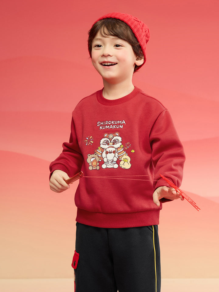 Chinese Red Long Sleeve Sweatshirt & Hoody