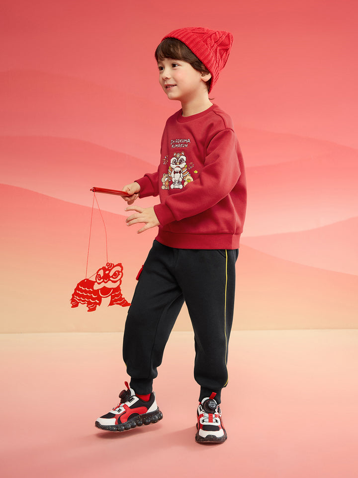 Chinese Red Long Sleeve Sweatshirt & Hoody