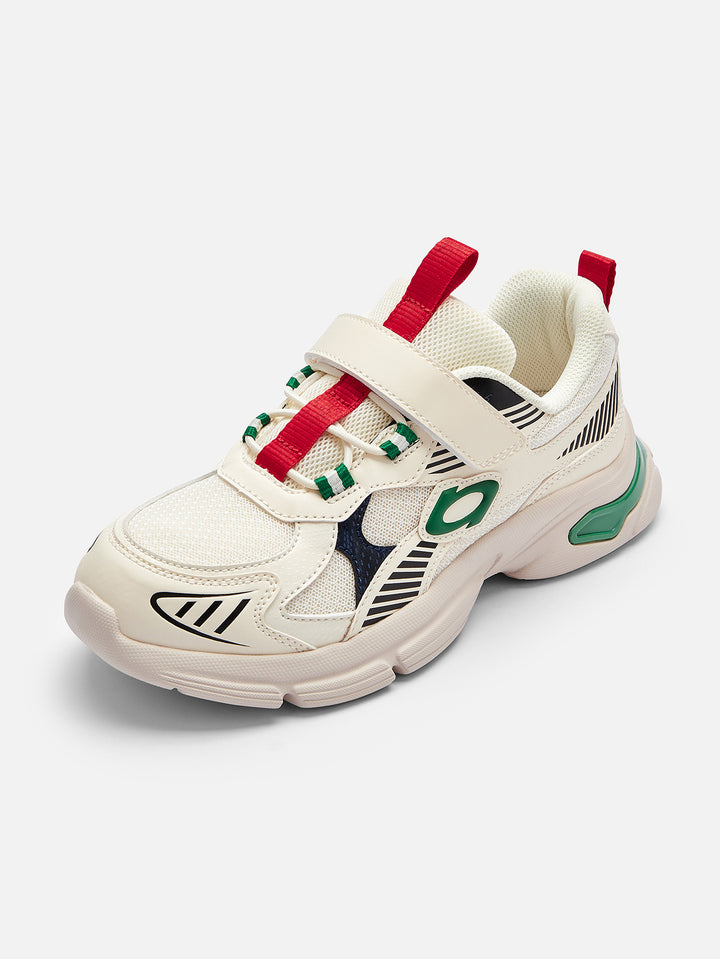 White Green Toddler jogging shoes