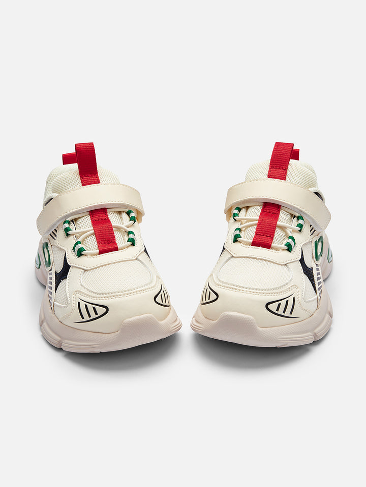 White Green Toddler jogging shoes