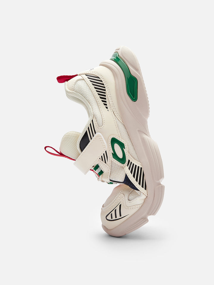 White Green Toddler jogging shoes