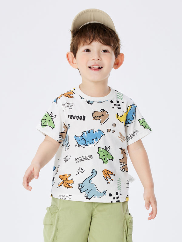 toddler unisex Dinosaur Cotton Short Sleeve T-Shirt