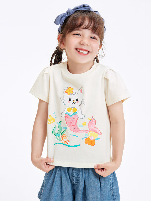 toddler unisex Mermaid Cotton Short Sleeve T-Shirt