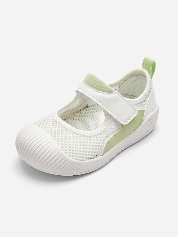 White Green Baby walking shoes