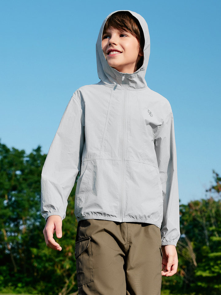 Light Gray Kids Unisex Woven Jacket