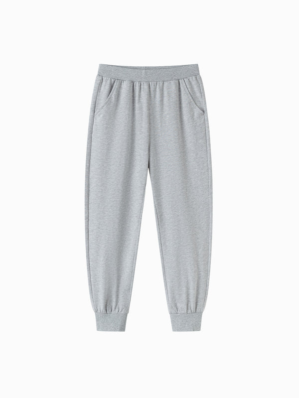 Light Melange Gray Kids Girl Knit Trousers