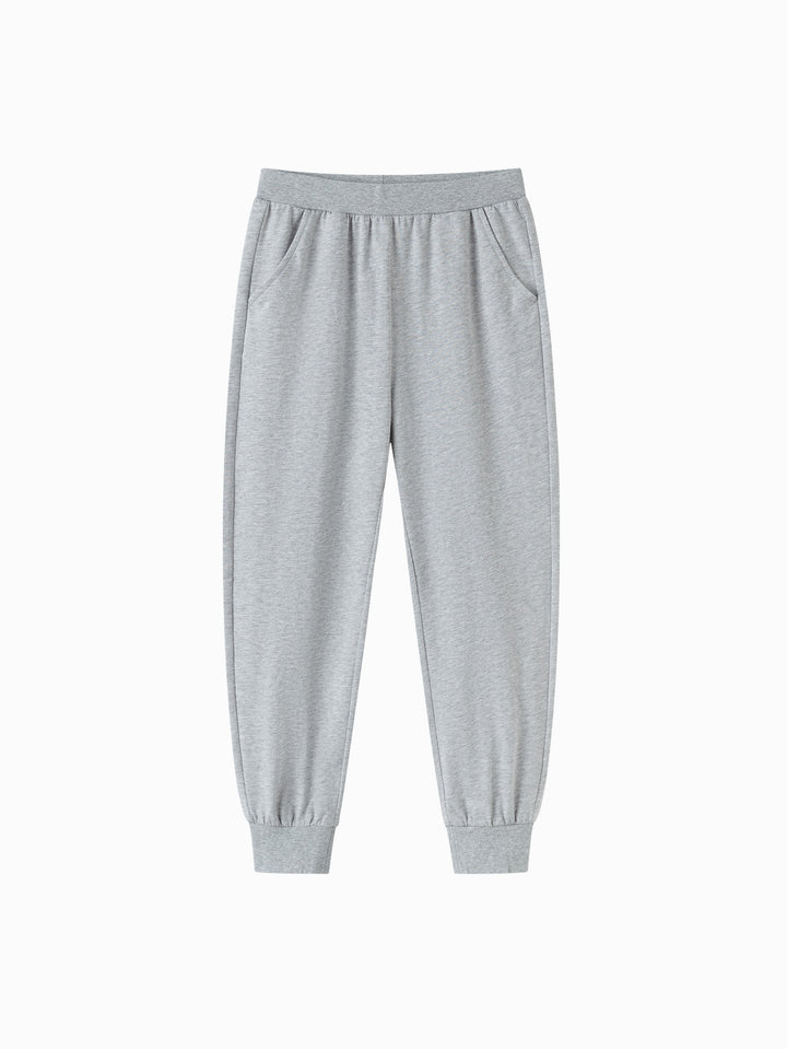 Light Melange Gray Kids Girl Knit Trousers