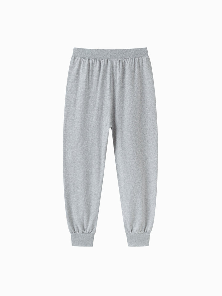 Light Melange Gray Kids Girl Knit Trousers