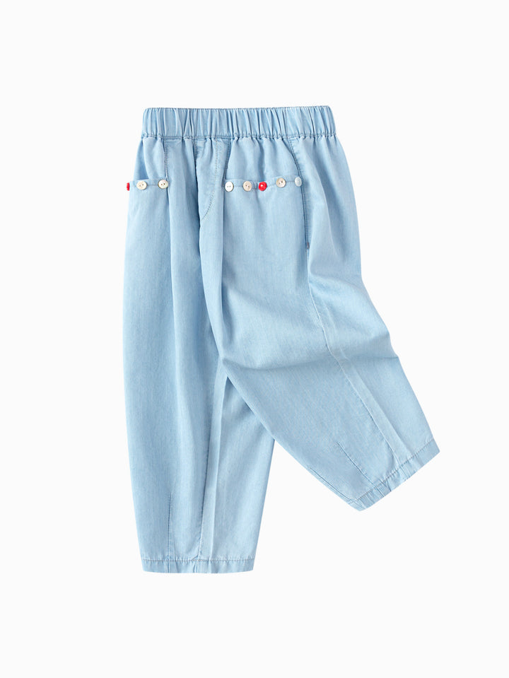 Denim Light Blue Toddler Girl Denim Pants