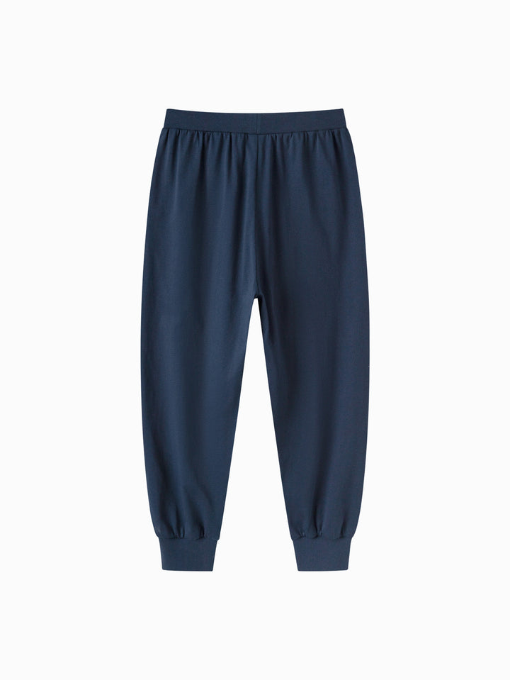 Dark Blue Kids Boy Knit Trousers