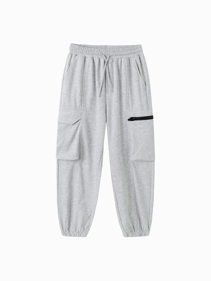 Light Melange Gray Kids Boy Knit Trousers