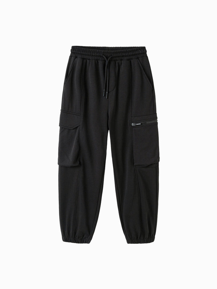 Black Kids Boy Knit Trousers