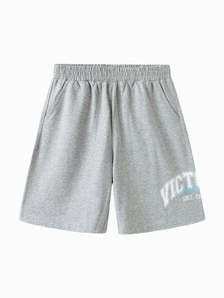 Light Melange Gray Kids Boy Knitted Middle Pants