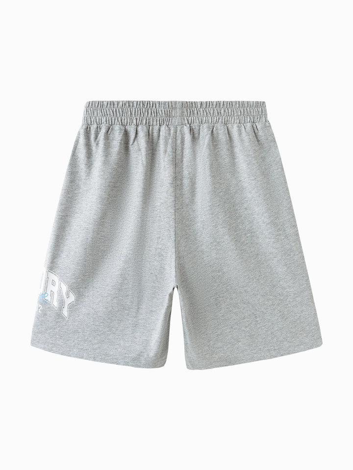 Light Melange Gray Kids Boy Knitted Middle Pants