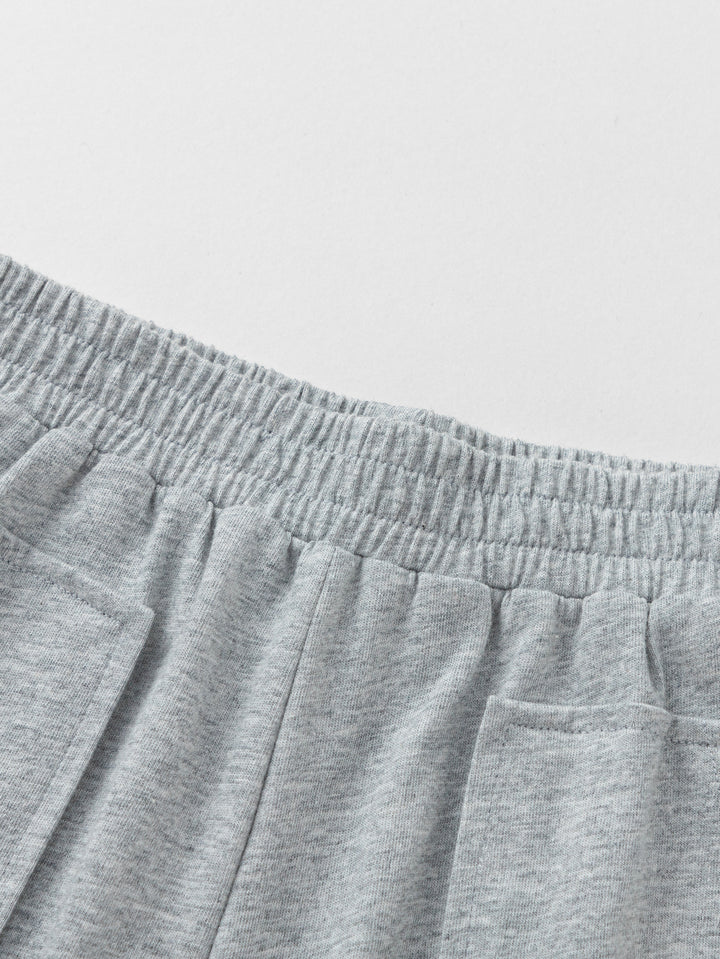 Light Melange Gray Kids Girl Knit Shorts