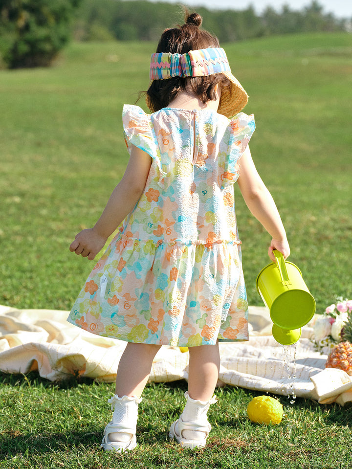 White Red Baby Girl Woven Dress