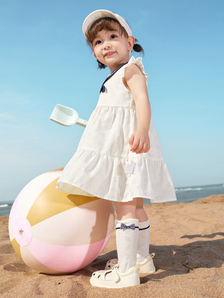 White Baby Girl Woven Dress