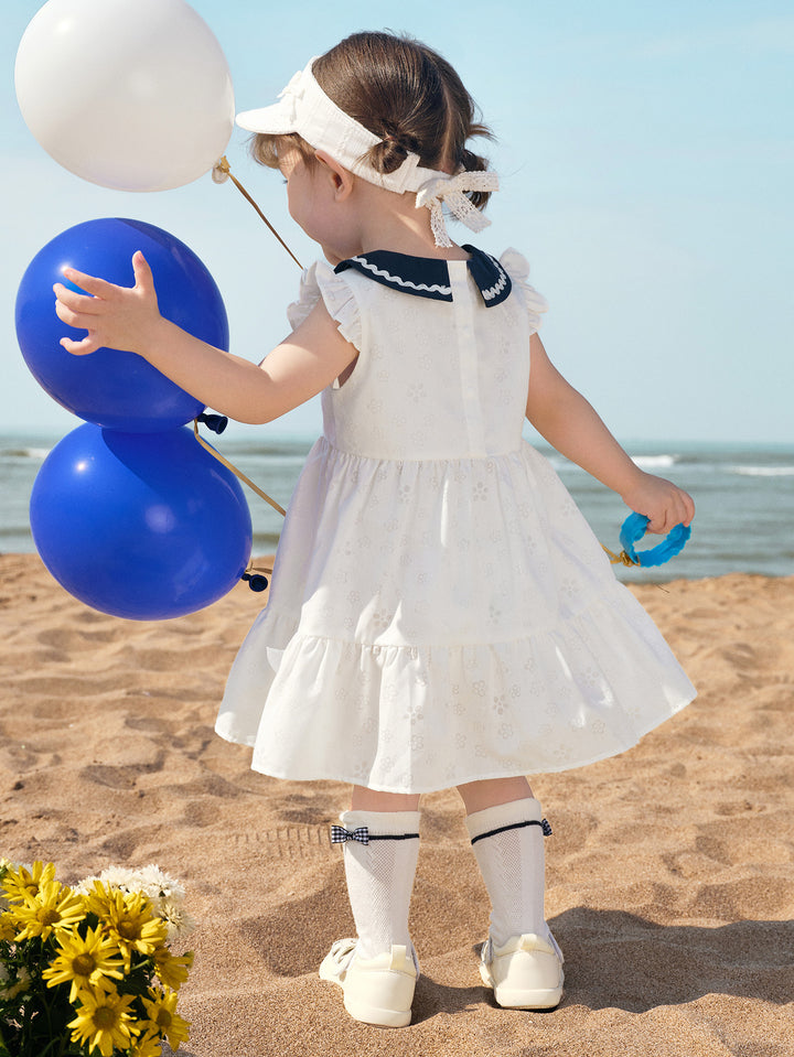 White Baby Girl Woven Dress