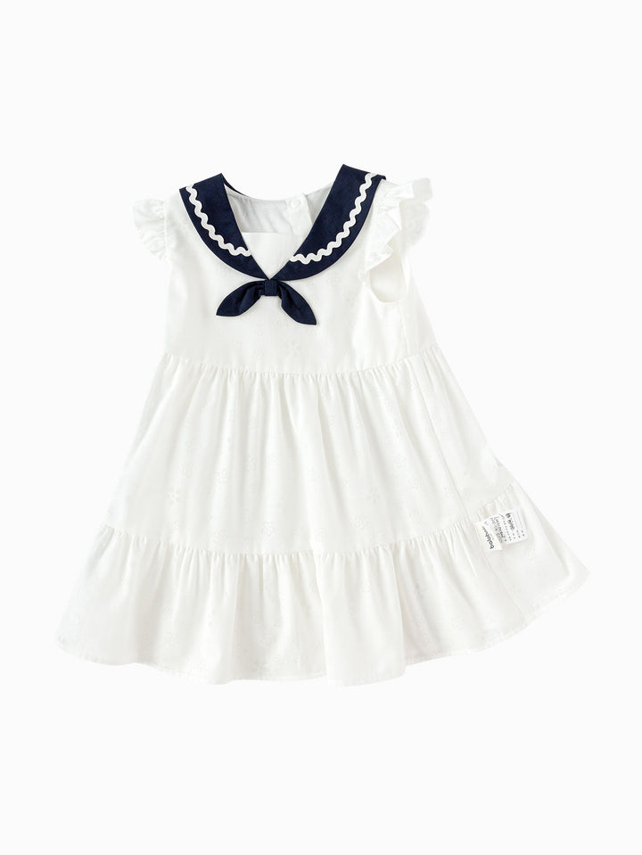 White Baby Girl Woven Dress