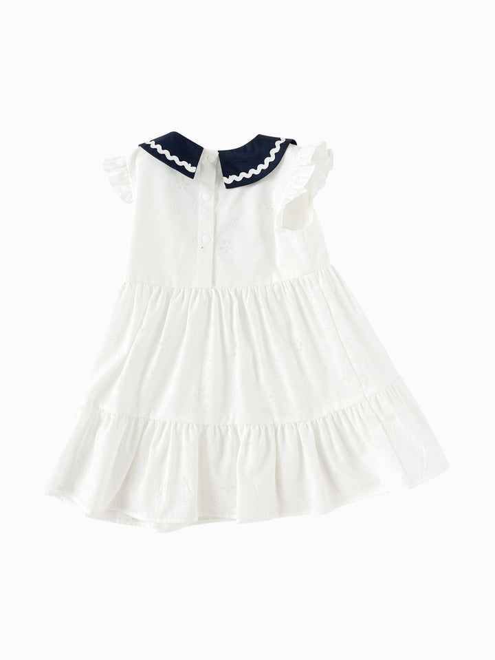 White Baby Girl Woven Dress