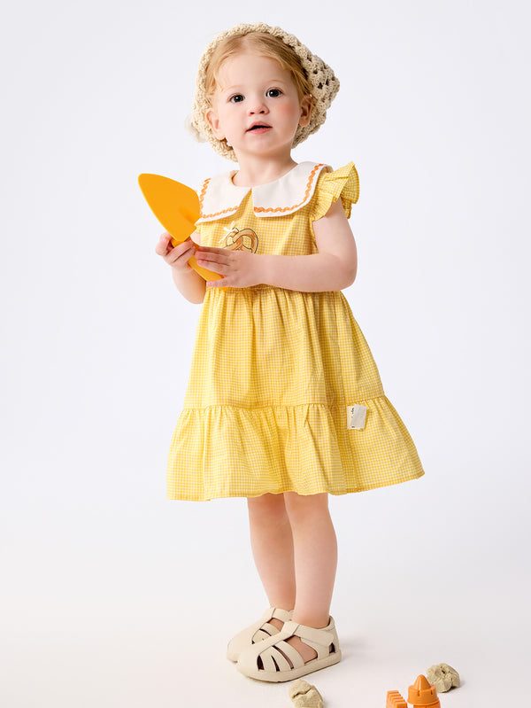 Yellow Baby Girl Woven Dress