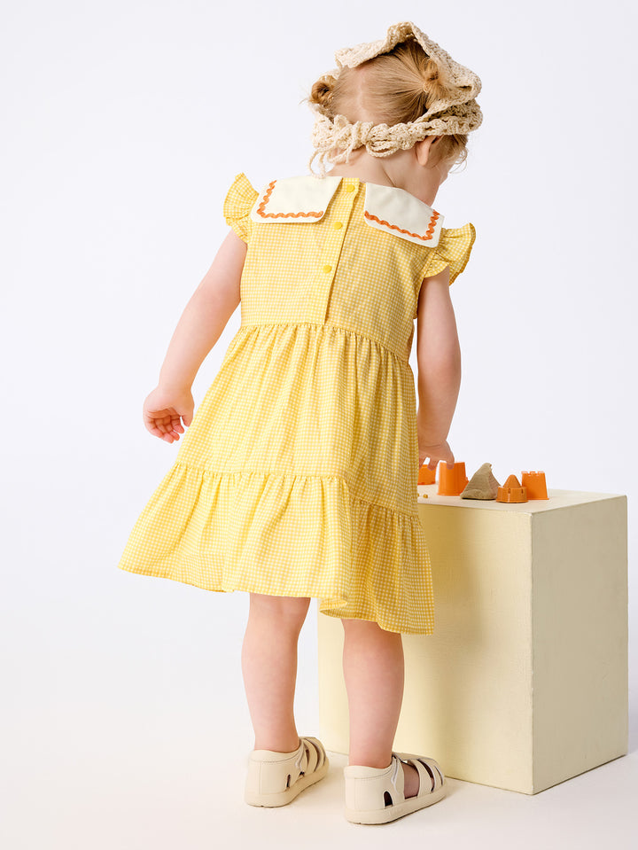 Yellow Baby Girl Woven Dress