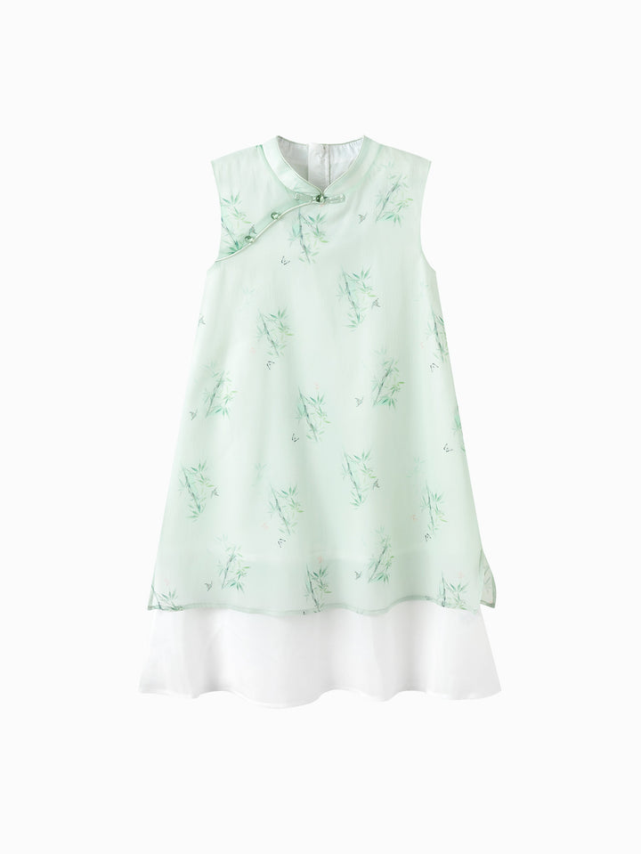 Green Kids Girl Woven Dress