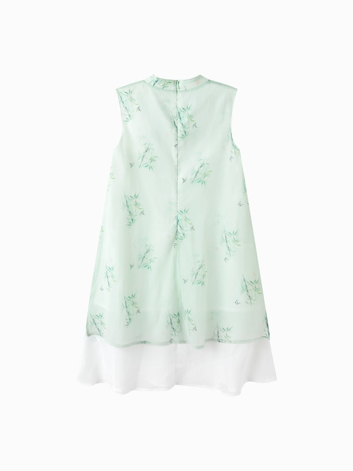 Green Kids Girl Woven Dress