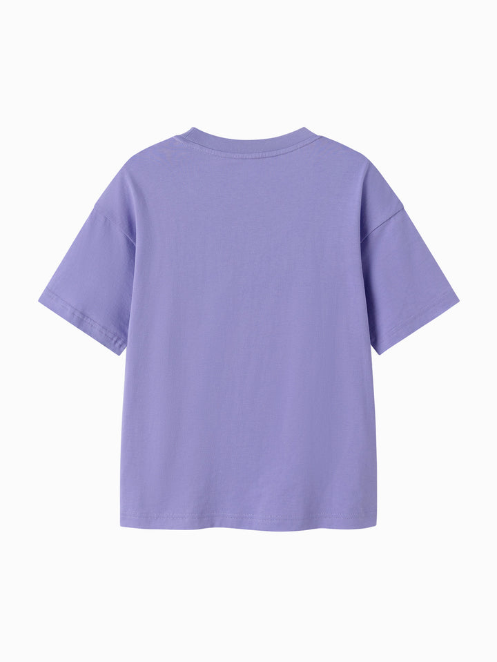 Violet Kids Boy Round V-Neck Short-Sleeved T-Shirt