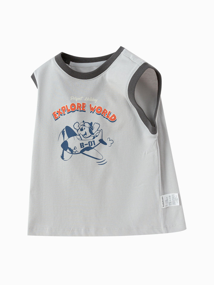 Light Gray Baby Boy Knitted Tank