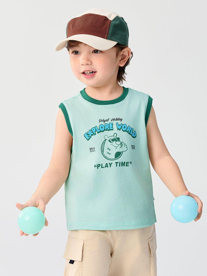 Pink Green Baby Boy Knitted Tank