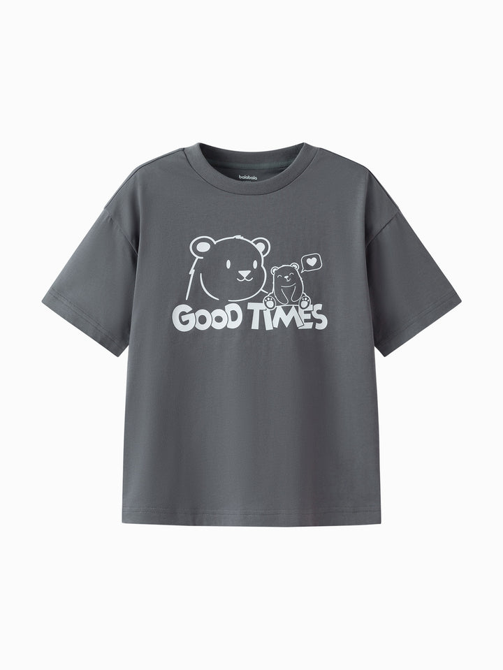 Cool Gray Kids Unisex Round V-Neck Short-Sleeved T-Shirt