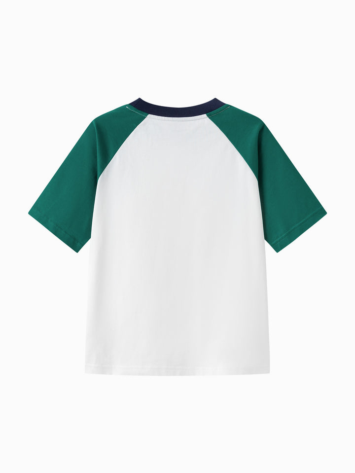 White Green Toddler Unisex Round V-Neck Short-Sleeved T-Shirt