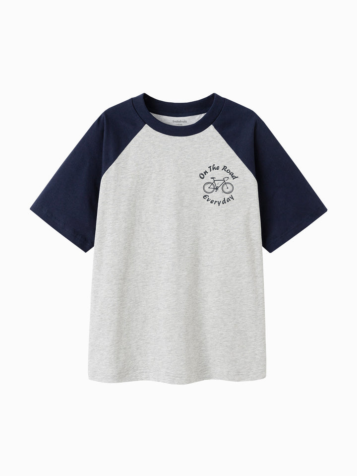 Gray Blue Toddler Unisex Round V-Neck Short-Sleeved T-Shirt