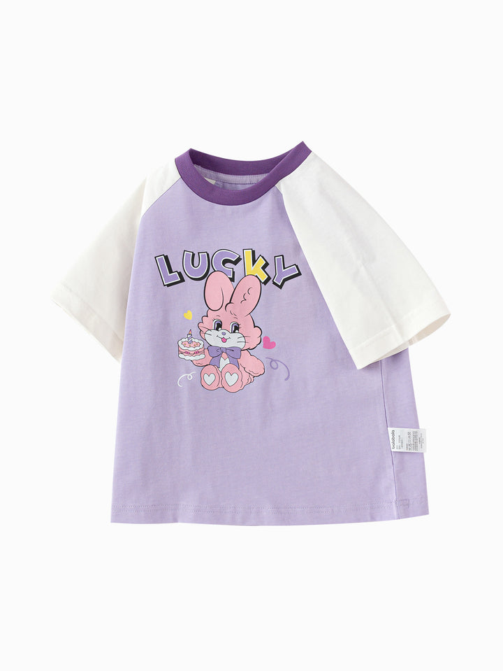 Violet Baby Unisex Round V-Neck Short-Sleeved T-Shirt