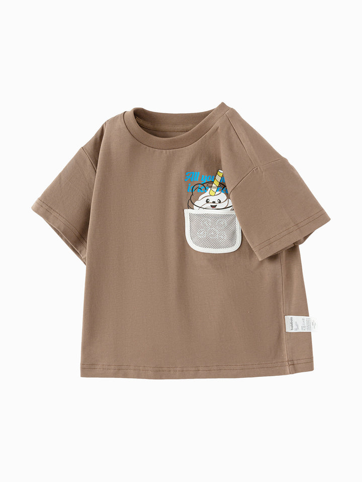 Coffee Baby Unisex Round V-Neck Short-Sleeved T-Shirt