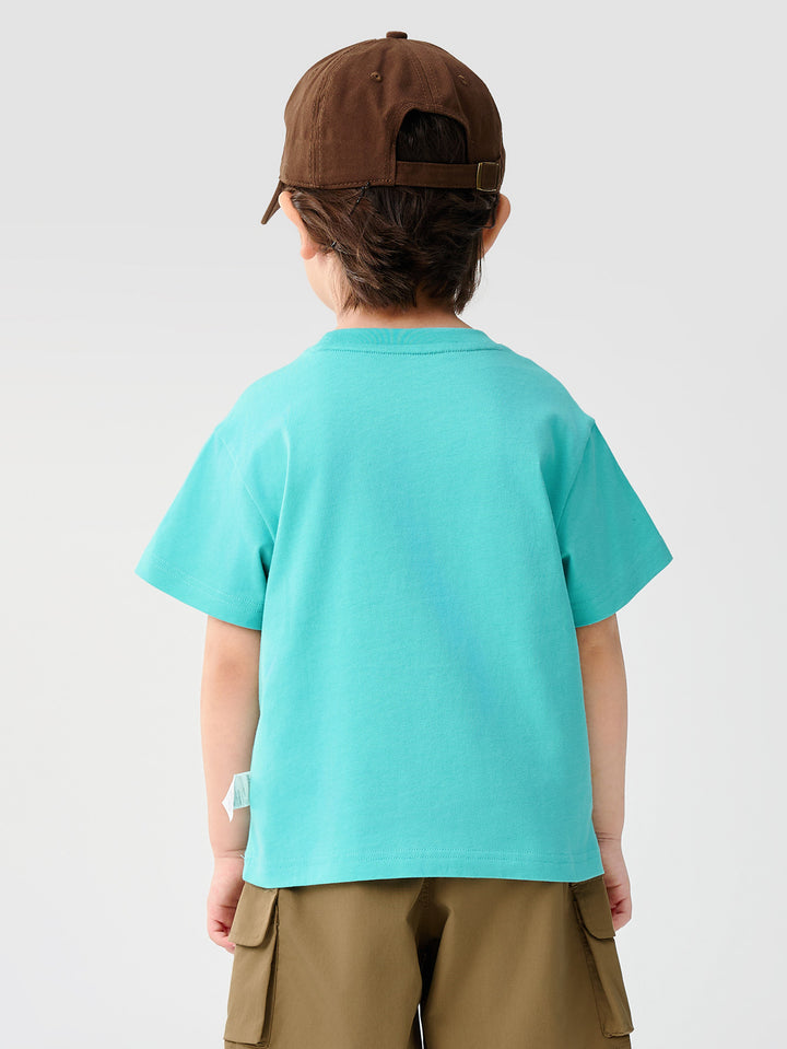 Blue Green Baby Unisex Round V-Neck Short-Sleeved T-Shirt