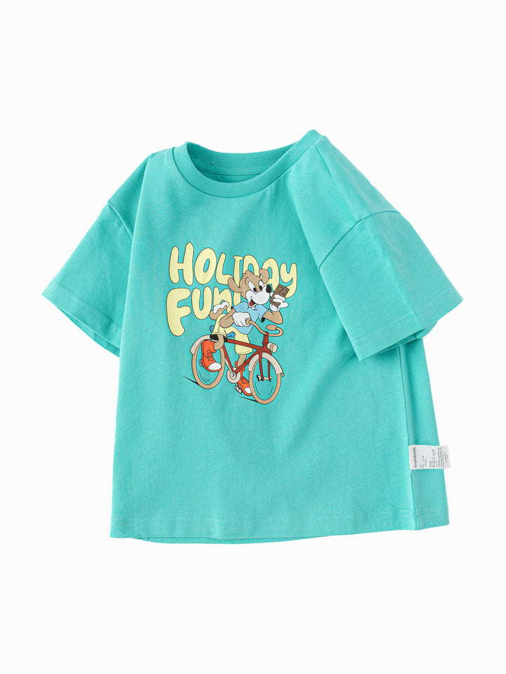 Blue Green Baby Unisex Round V-Neck Short-Sleeved T-Shirt