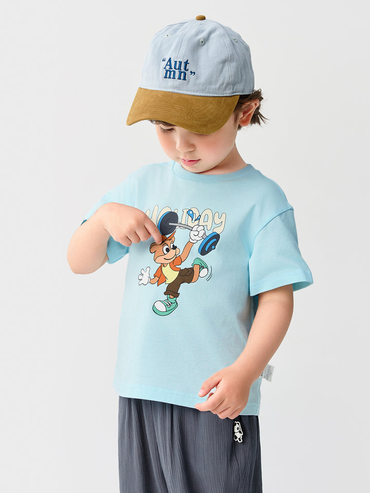 Powder Blue Baby Unisex Round V-Neck Short-Sleeved T-Shirt