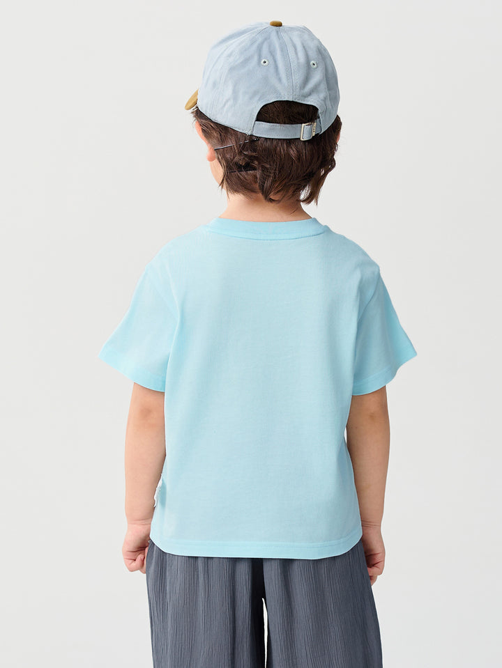 Powder Blue Baby Unisex Round V-Neck Short-Sleeved T-Shirt