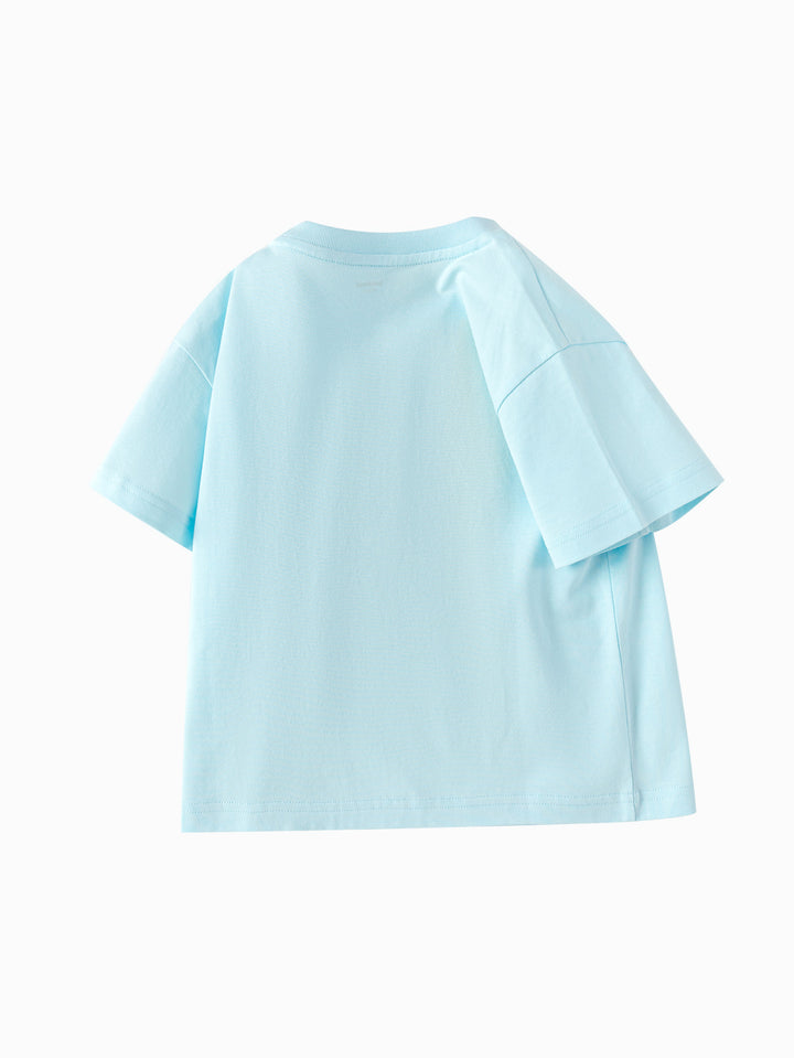 Powder Blue Baby Unisex Round V-Neck Short-Sleeved T-Shirt