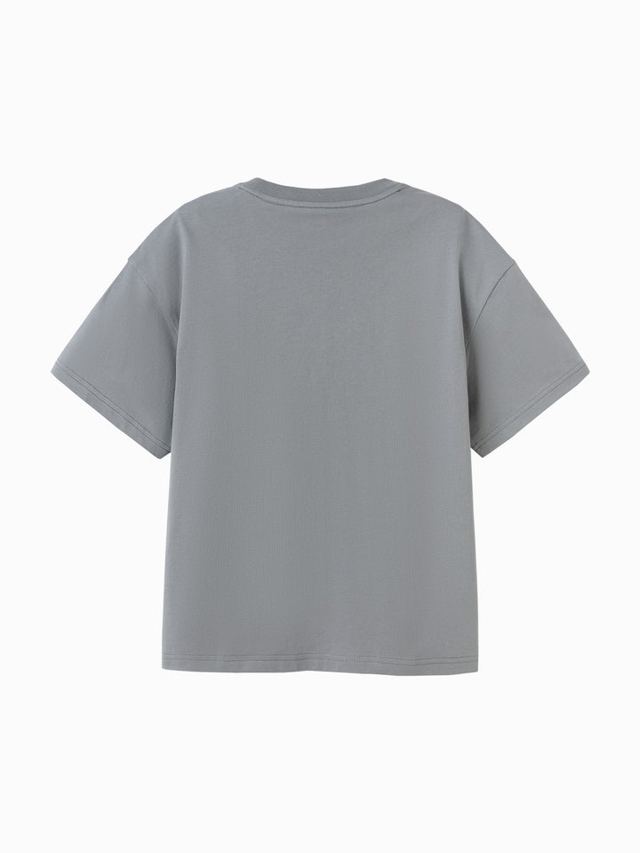 Cool Gray Kids Unisex Round V-Neck Short-Sleeved T-Shirt