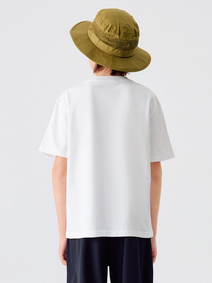 Raw White Kids Unisex Round V-Neck Short-Sleeved T-Shirt