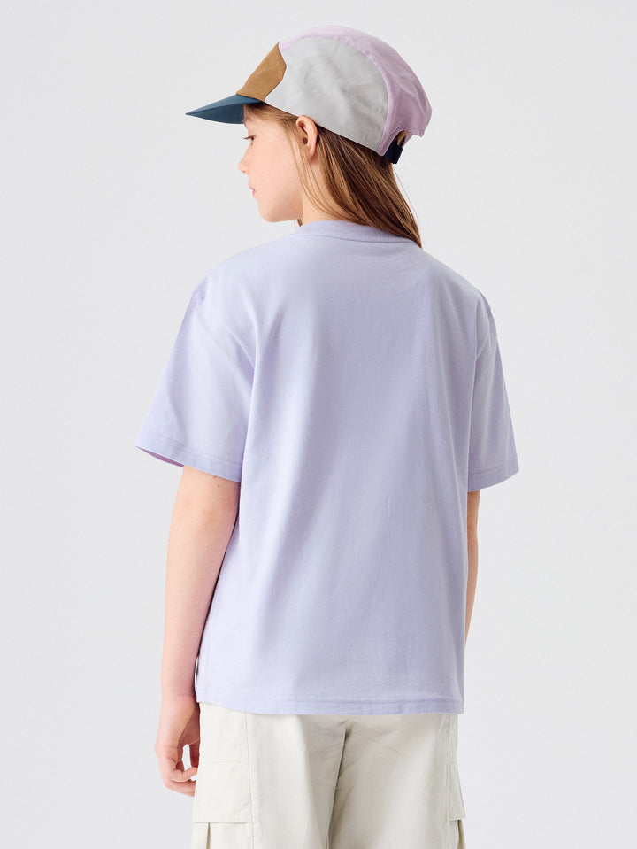 Violet Kids Unisex Round V-Neck Short-Sleeved T-Shirt