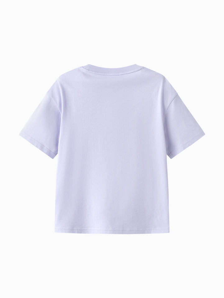 Violet Kids Unisex Round V-Neck Short-Sleeved T-Shirt