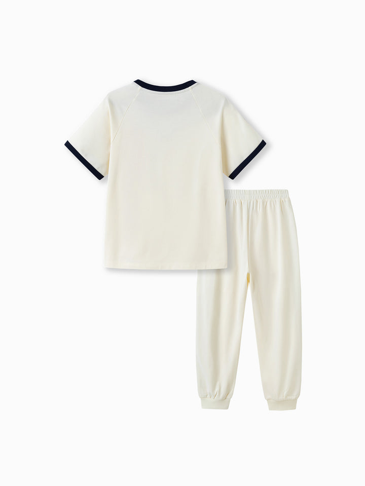 Vanilla White Kids Girl Knit Short Sleeve Suit