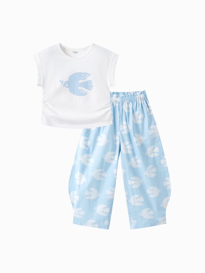 Off-White Kids Girl Knit Short Sleeve Suit