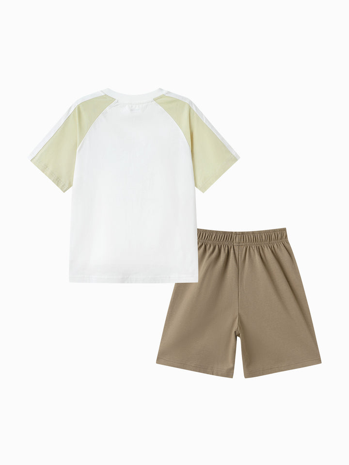 Off-white Kids Boy Woven Short Sleeve Suit