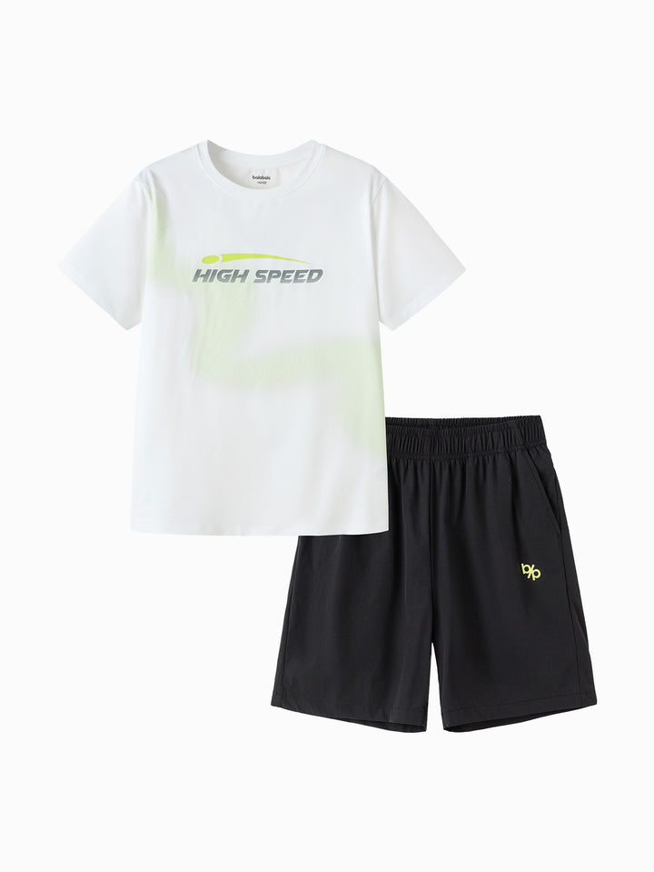 Raw White Kids Boy Knit Short Sleeve Suit